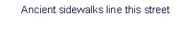 Text Box: Ancient sidewalks line this street